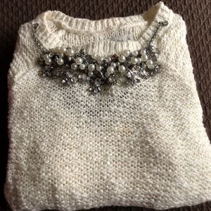 Abercrombie & Fitch Fashion Sweater Embellished Collar (Detachable)